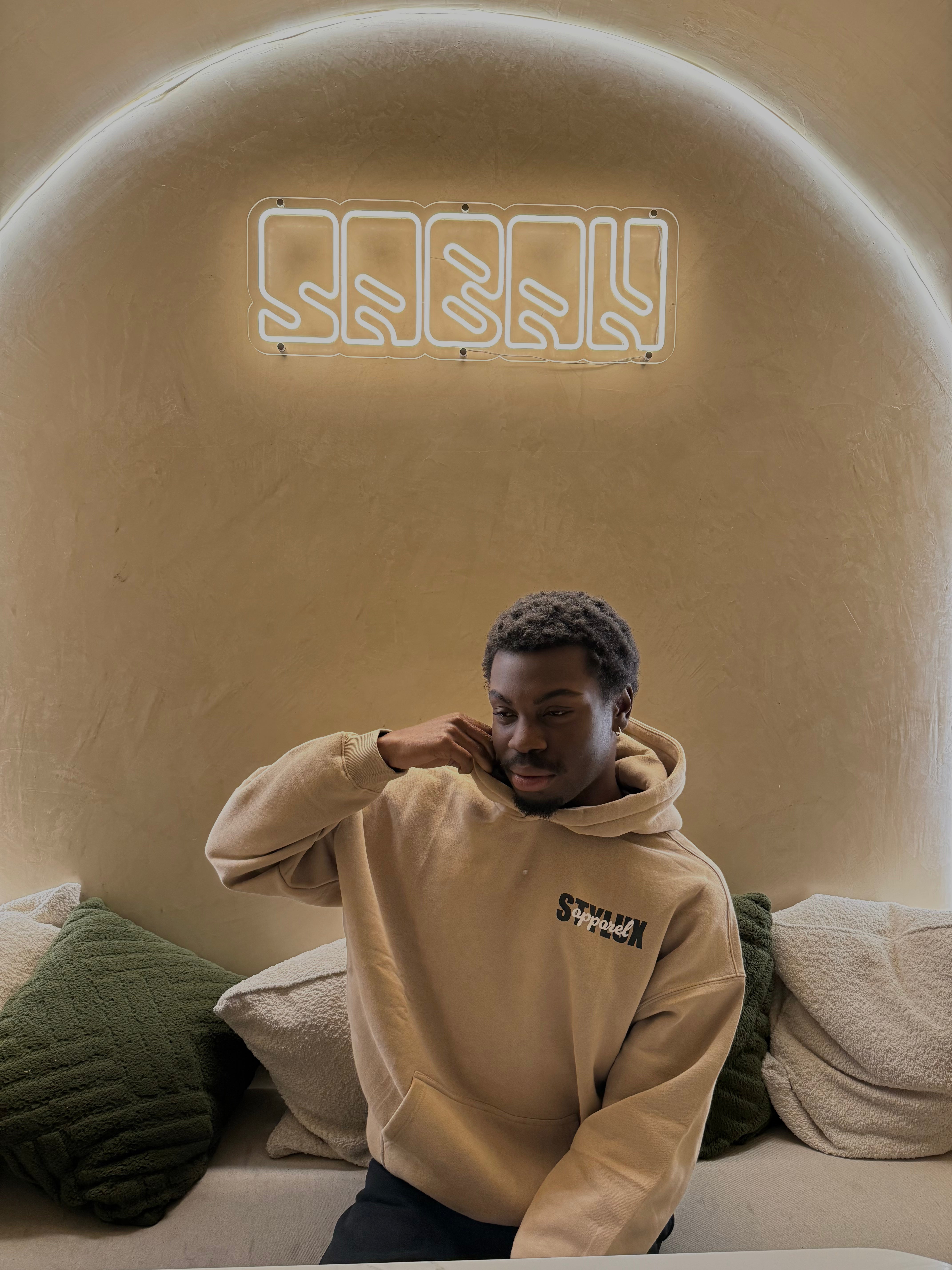 Beige LUXG2 hoodie - UNISEX – Styluxapparel