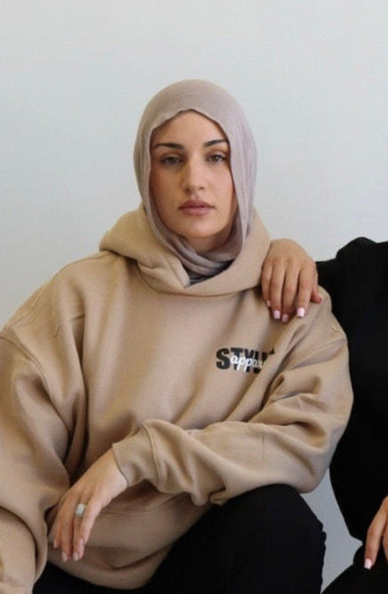 Beige LUXG2 hoodie - UNISEX